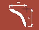 Артикул KX005, 69Х71, Потолочные карнизы, Cosca в текстуре, фото 2