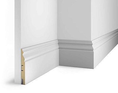 Плинтус AP20, 125X16X2400 с пазом, Напольные плинтусы, Cosca