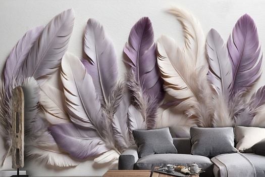 Фотообои в интерьере артикул AG-FT-005, Feathers, Design Studio 3D