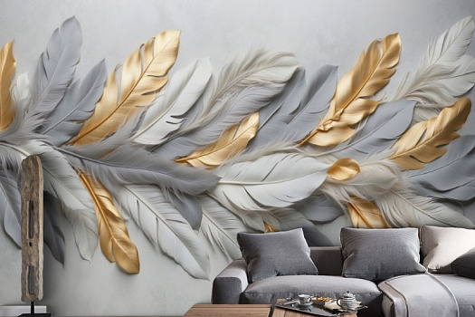 Фотообои в интерьере артикул AG-FT-006, Feathers, Design Studio 3D