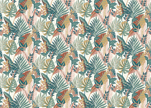 Зелёные обои с цветами Rasch Allegretto 791624